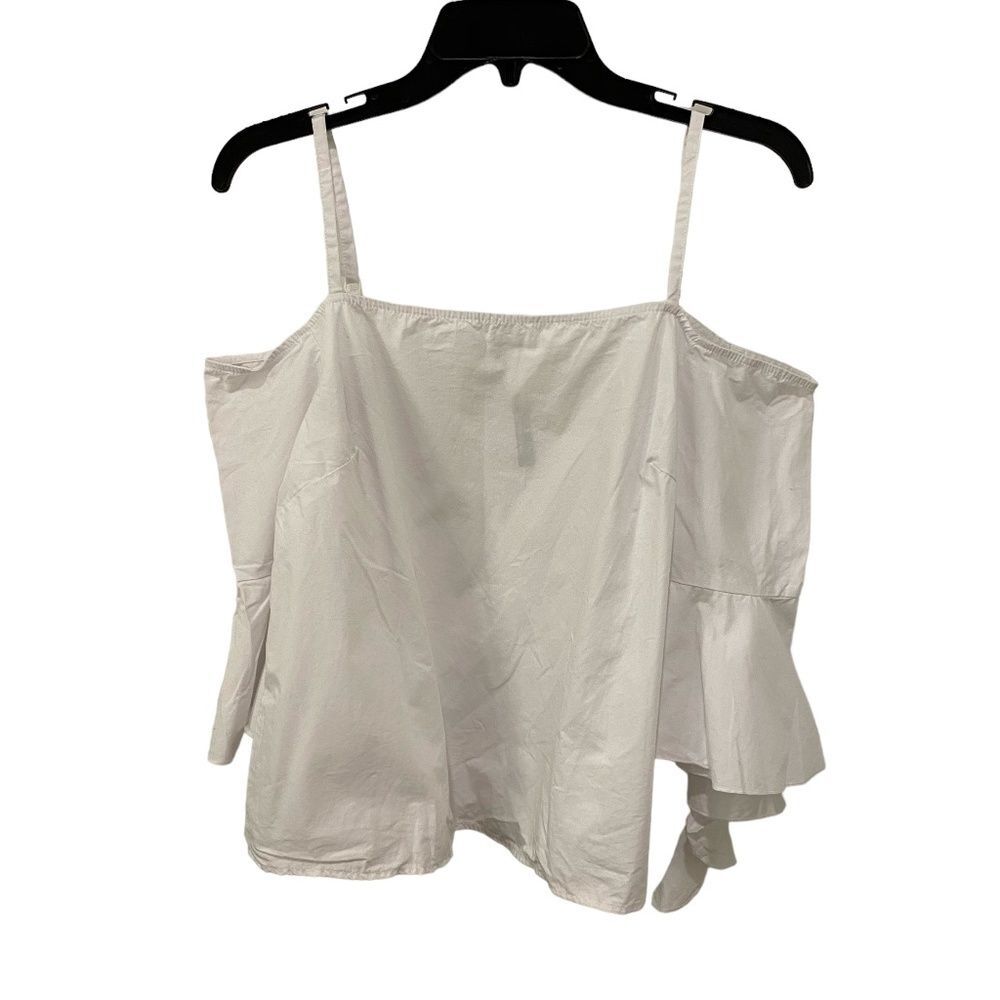 Kensie Cold Shoulder Blouse. White. Medium